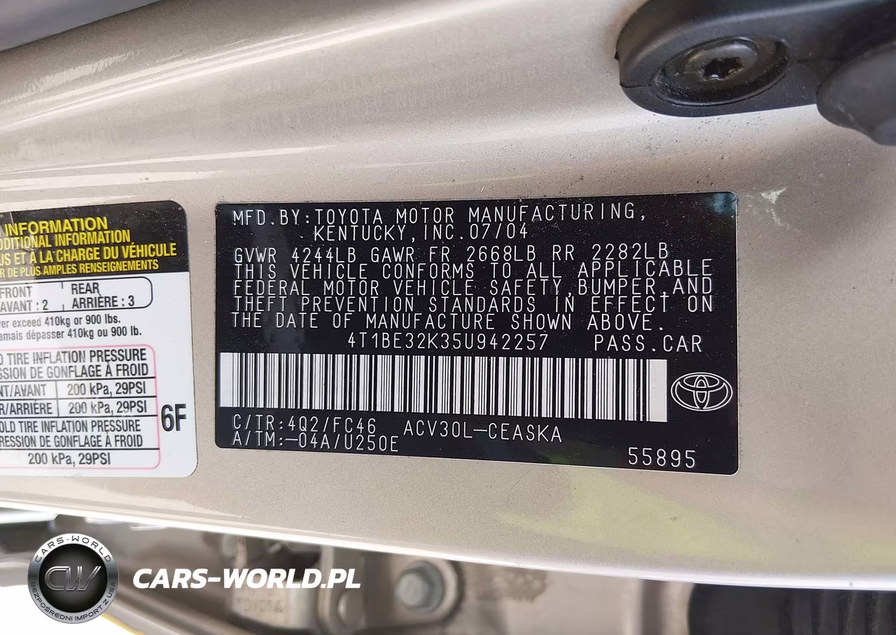 2005 Toyota Camry Se VIN:4T1BE32K35U942257 - 9