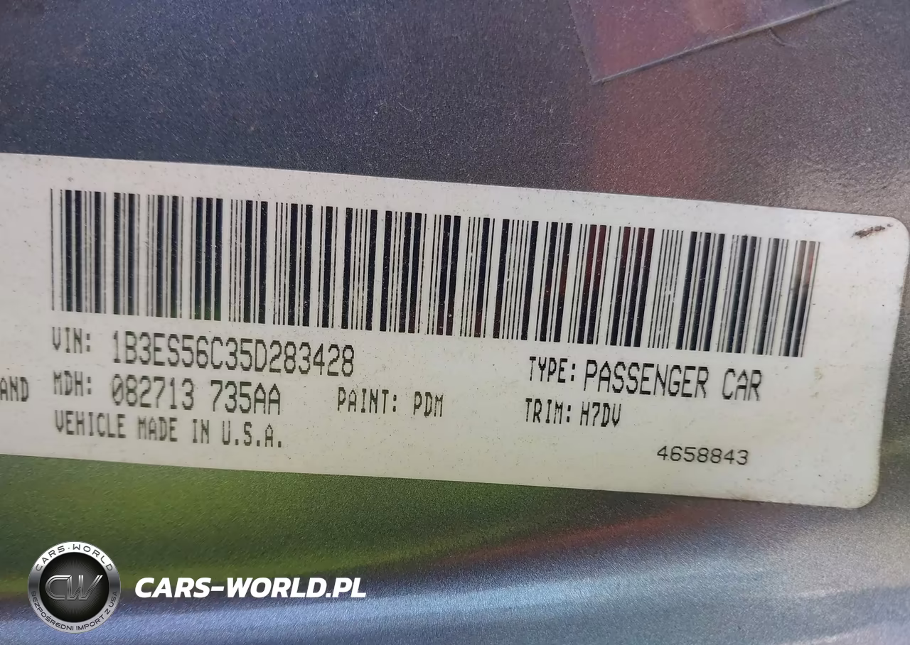 2005 Dodge Neon Sxt VIN:1B3ES56C35D283428 - 9