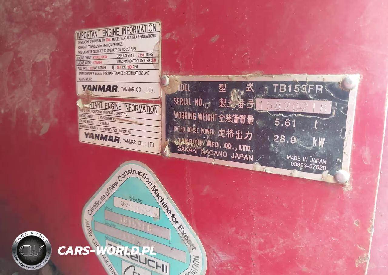 2007 Takeuchi Tb153Fr VIN:15820218 - 9