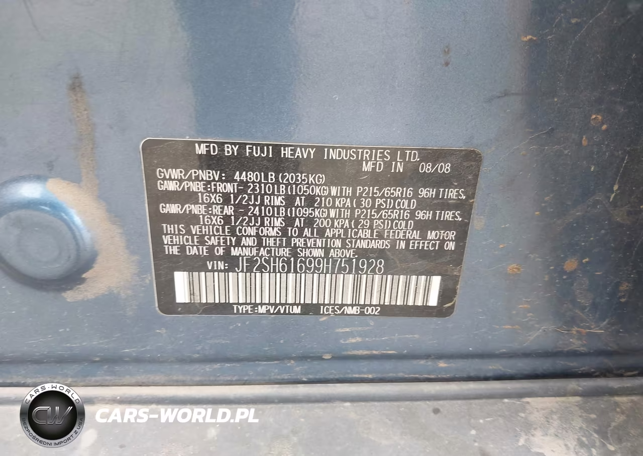 2009 Subaru Forester 2.5X VIN:JF2SH61699H751928 - 9