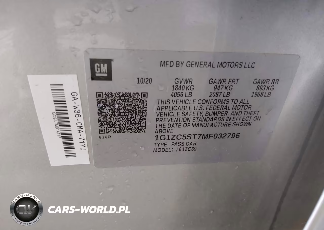 2021 Chevrolet Malibu Ls VIN:1G1ZC5ST7MF032796 - 9