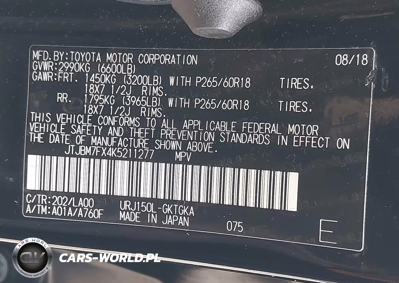 2019 Lexus Gx 460 Premium VIN:JTJBM7FX4K5211277 - 9