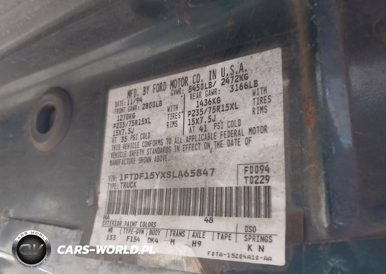 1995 Ford F150 VIN:1FTDF15YXSLA65847 - 9