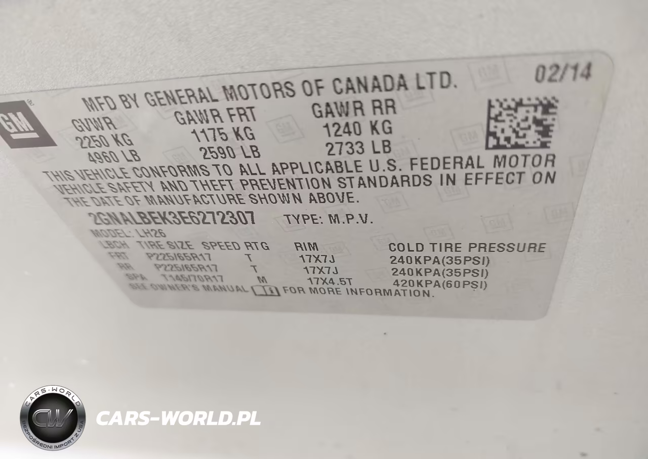 2014 Chevrolet Equinox 1Lt VIN:2GNALBEK3E6272307 - 9