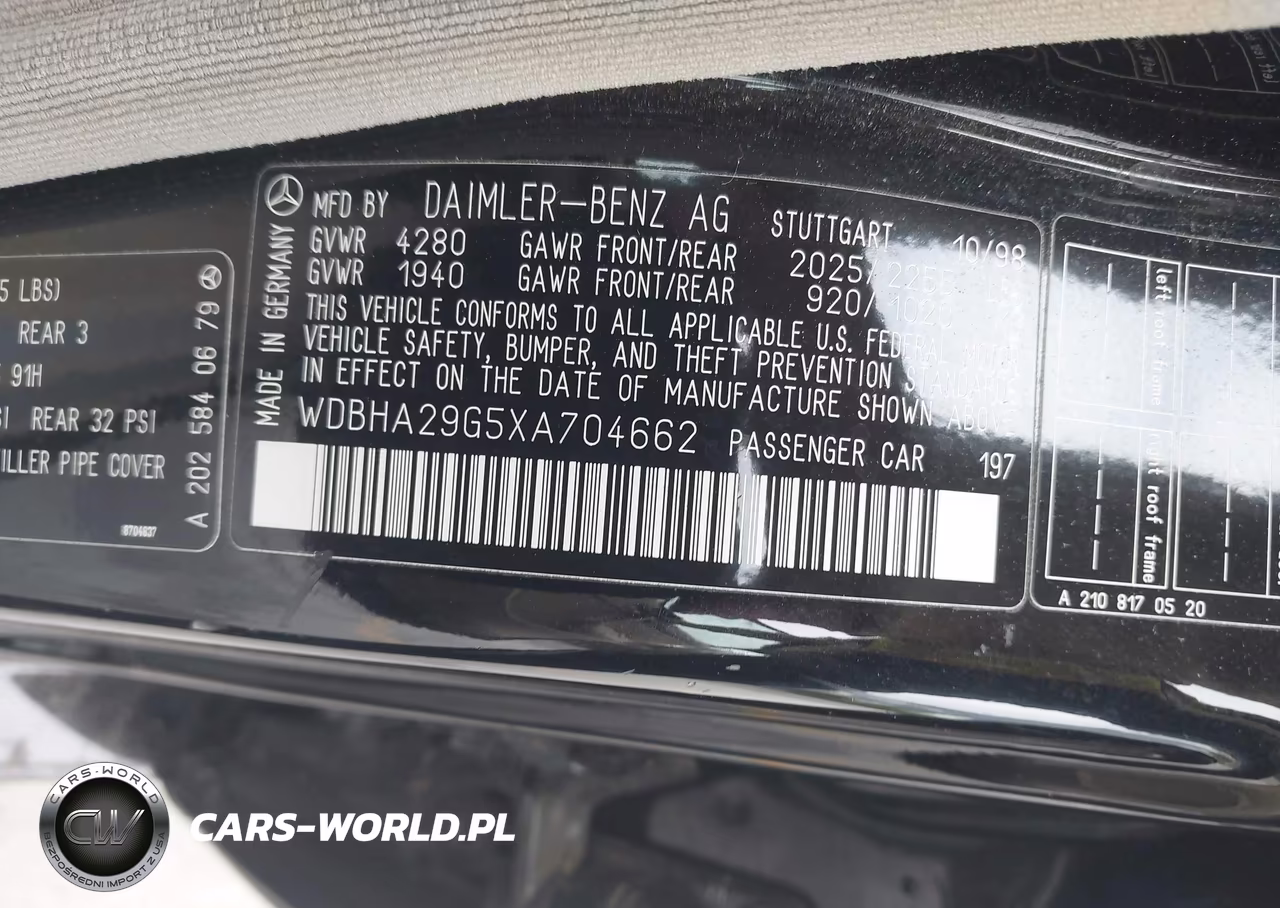 1999 Mercedes-Benz C 280 VIN:WDBHA29G5XA704662 - 9
