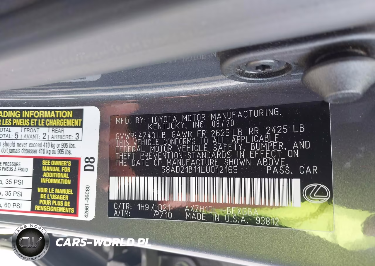 2020 Lexus Es 300H VIN:58AD21B11LU012165 - 9