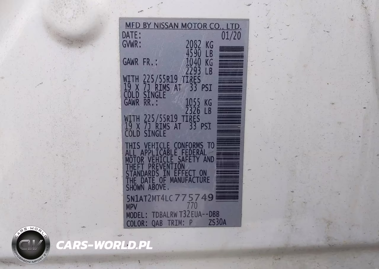 2020 Nissan Rogue Sl Fwd VIN:5N1AT2MT4LC775749 - 9
