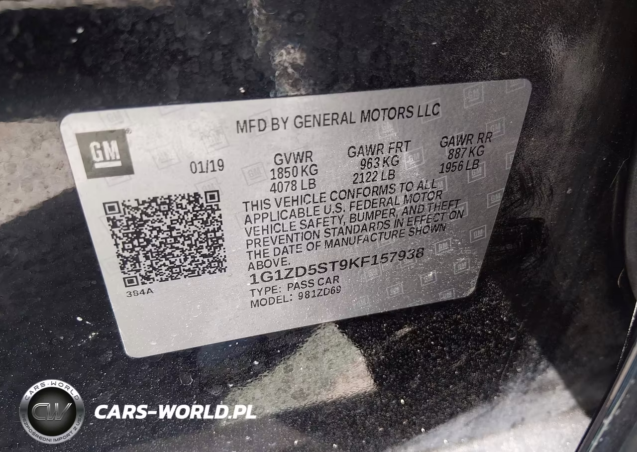 2019 Chevrolet Malibu Lt VIN:1G1ZD5ST9KF157938 - 9