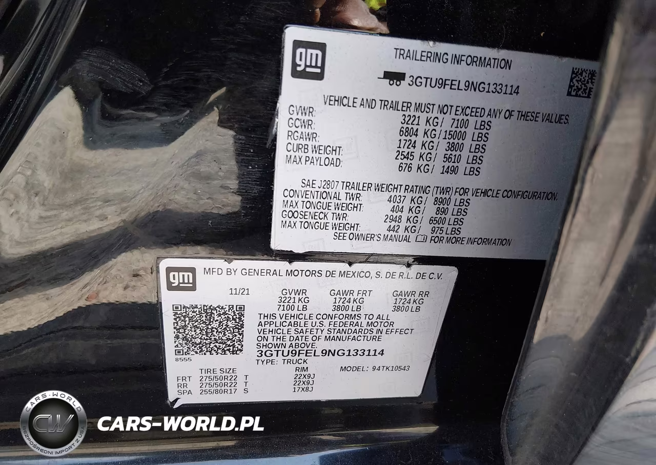 2022 GMC Sierra 1500 Limited 4Wd Short Box Denali VIN:3GTU9FEL9NG133114 - 9