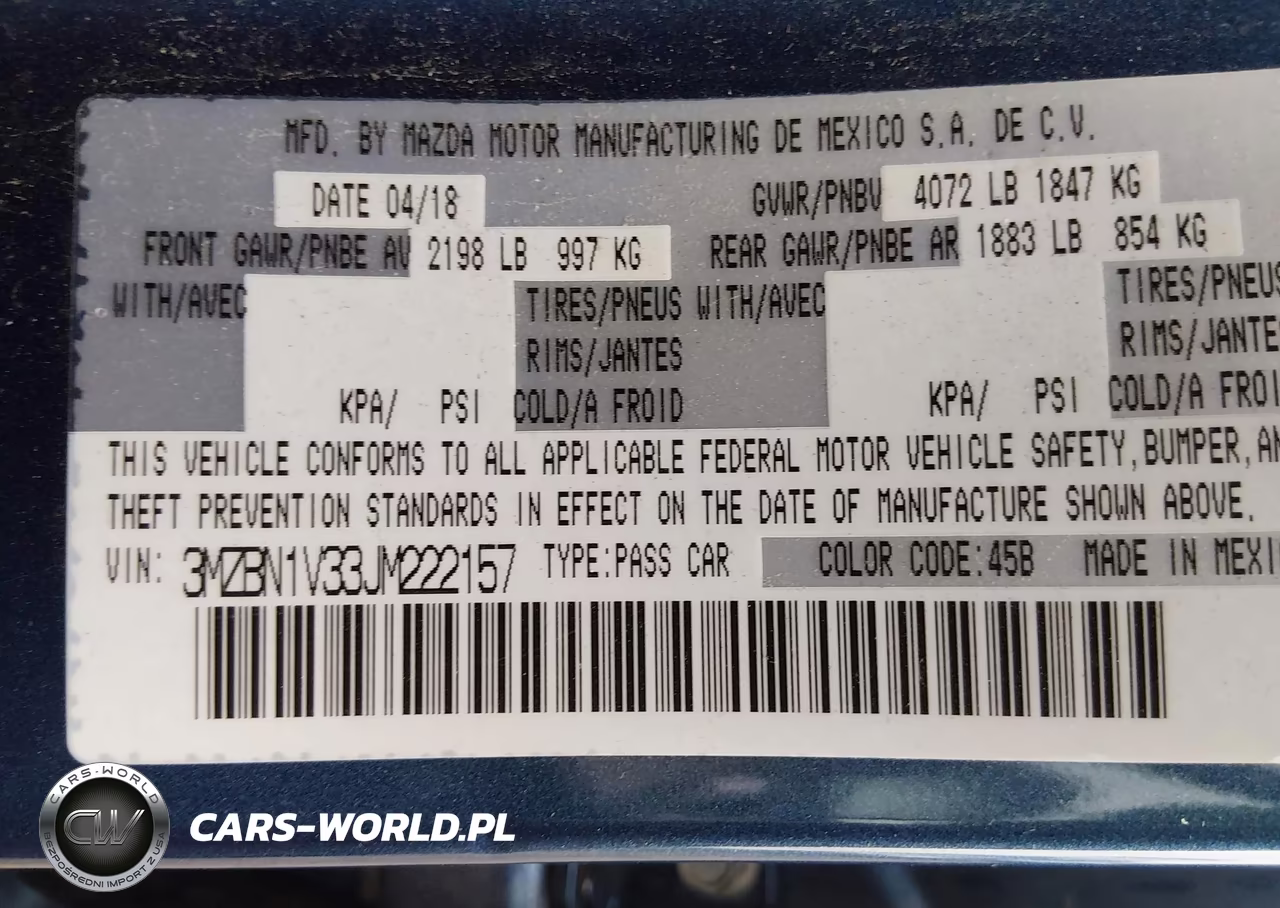 2018 Mazda Mazda3 Touring VIN:3MZBN1V33JM222157 - 9