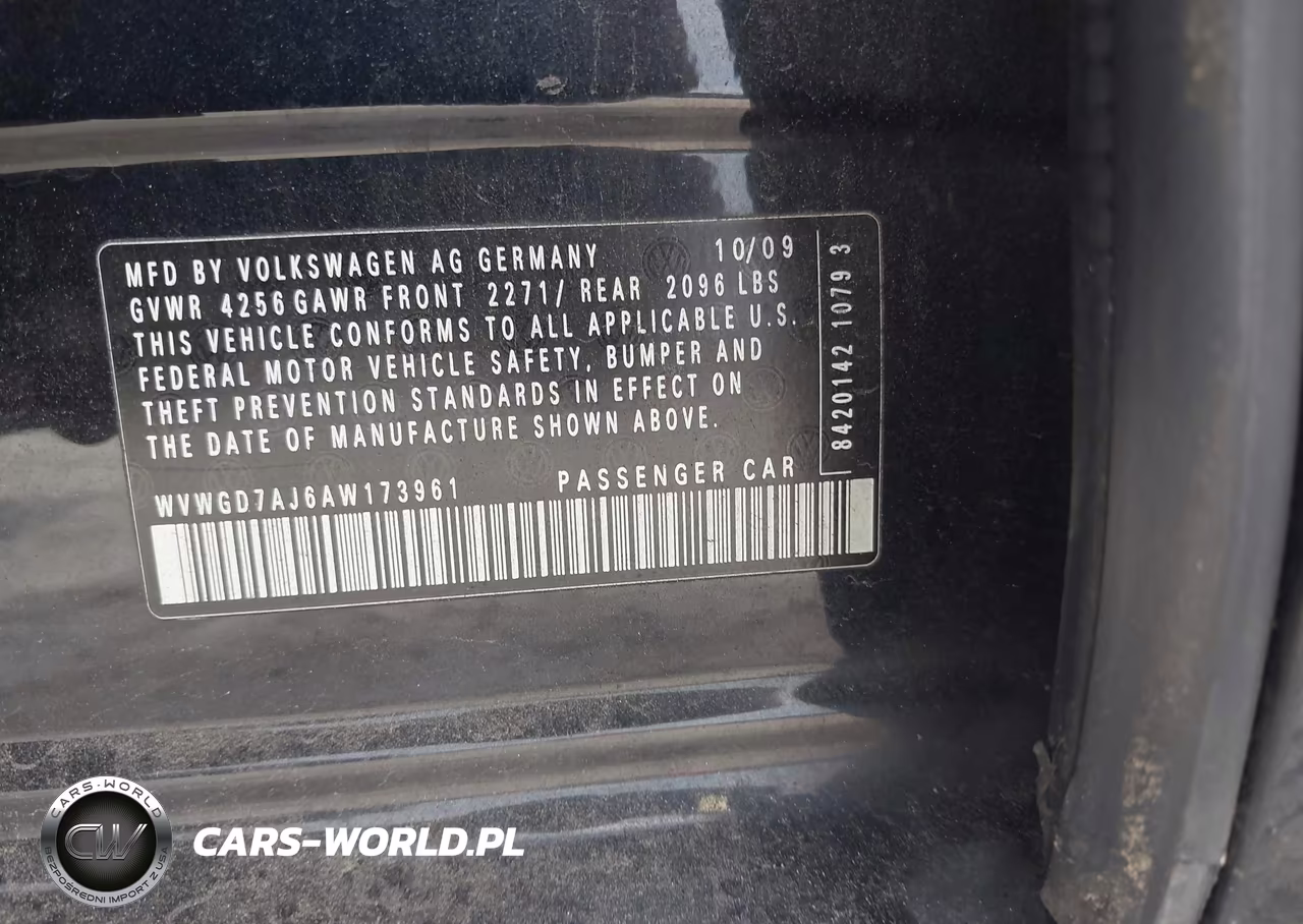 2010 Volkswagen Gti 4-Door VIN:WVWGD7AJ6AW173961 - 9