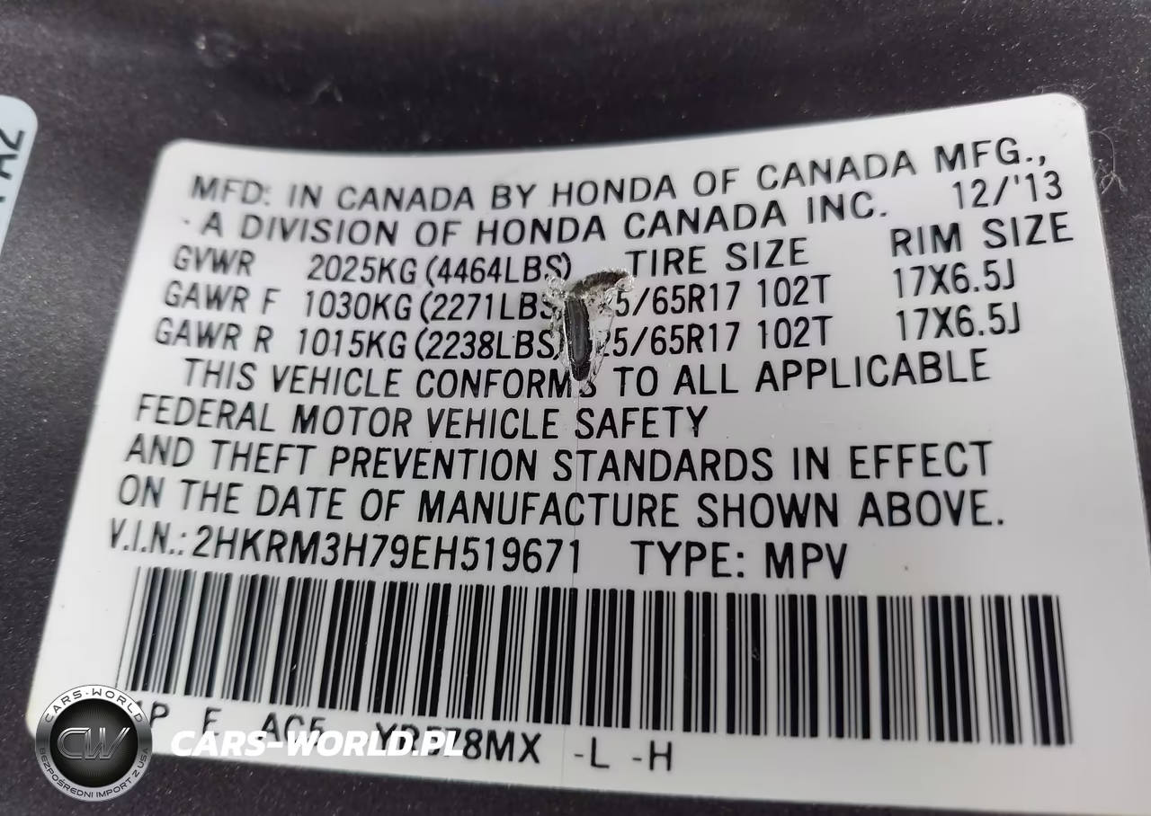 2014 Honda Cr-V Ex-L VIN:2HKRM3H79EH519671 - 9