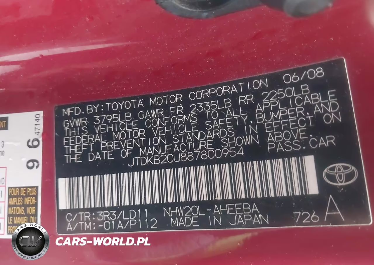 2008 Toyota Prius Touring VIN:JTDKB20U887800954 - 9