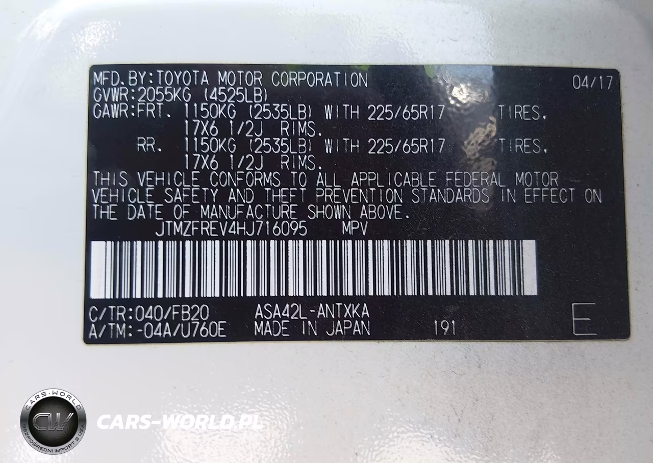 2017 Toyota Rav4 Le VIN:JTMZFREV4HJ716095 - 9