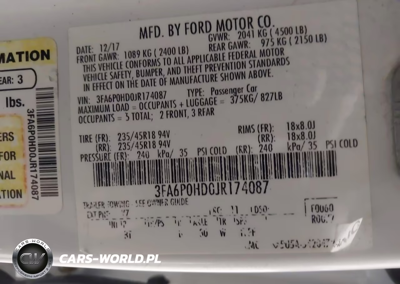 2018 Ford Fusion Se VIN:3FA6P0HD0JR174087 - 9