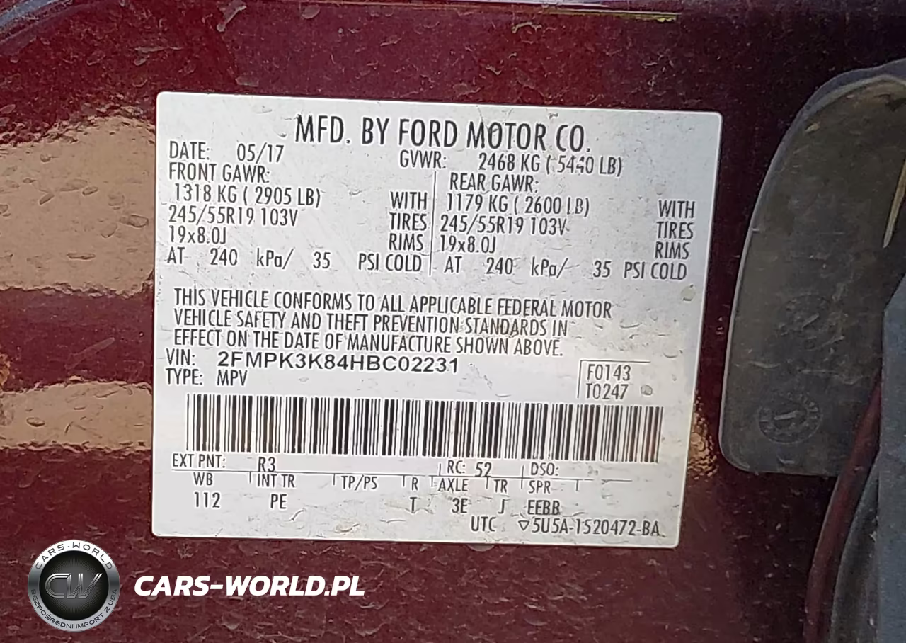 2017 Ford Edge Titanium VIN:2FMPK3K84HBC02231 - 9