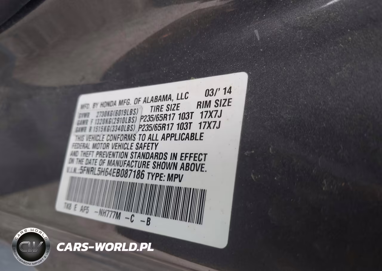 2014 Honda Odyssey Ex-L VIN:5FNRL5H64EB087186 - 9