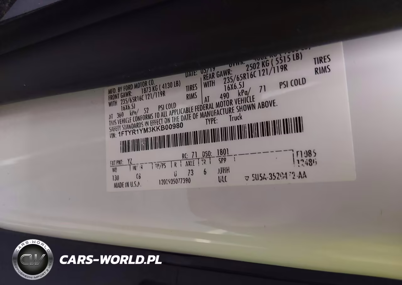 2019 Ford Transit-250 VIN:1FTYR1YM3KKB00980 - 9