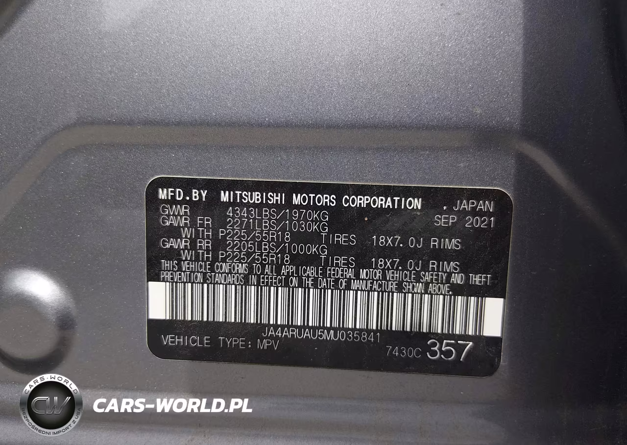 2021 Mitsubishi Outlander Sport 2.0 Es Awc-Be-Le-Se VIN:JA4ARUAU5MU035841 - 9