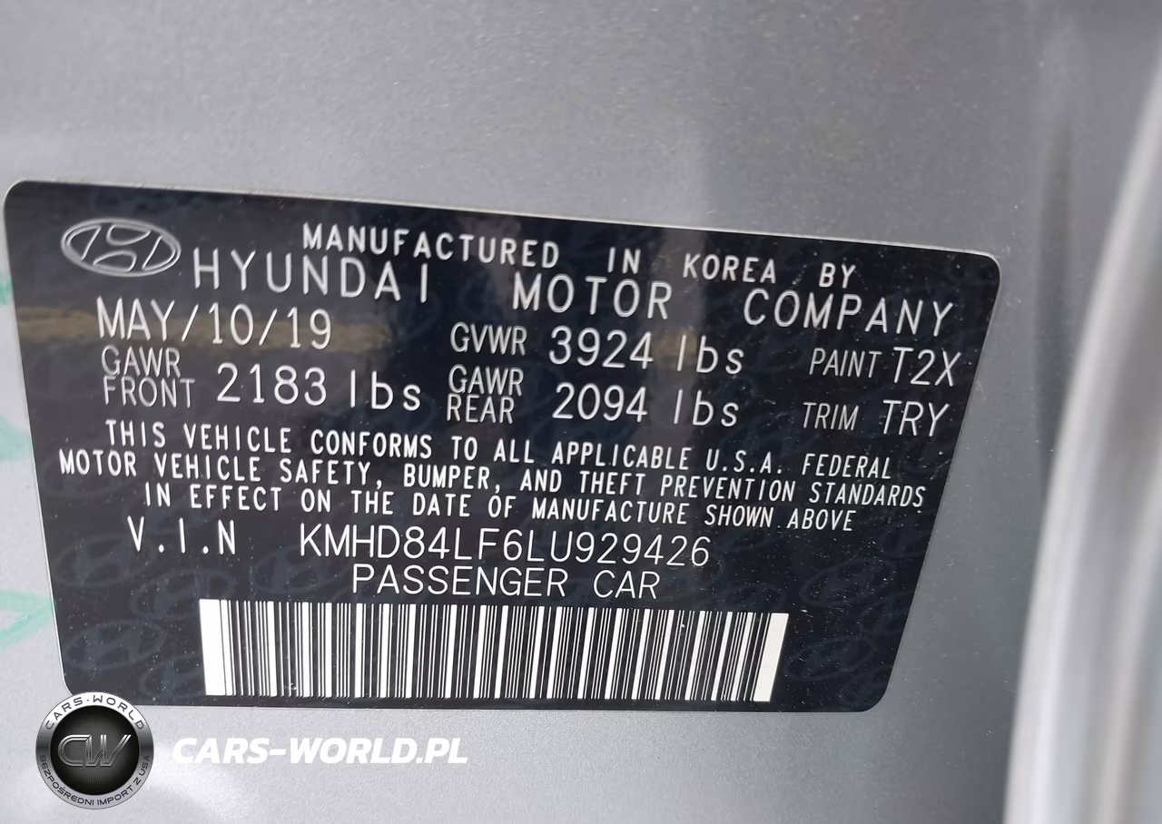 2020 Hyundai Elantra Value Edition VIN:KMHD84LF6LU929426 - 9