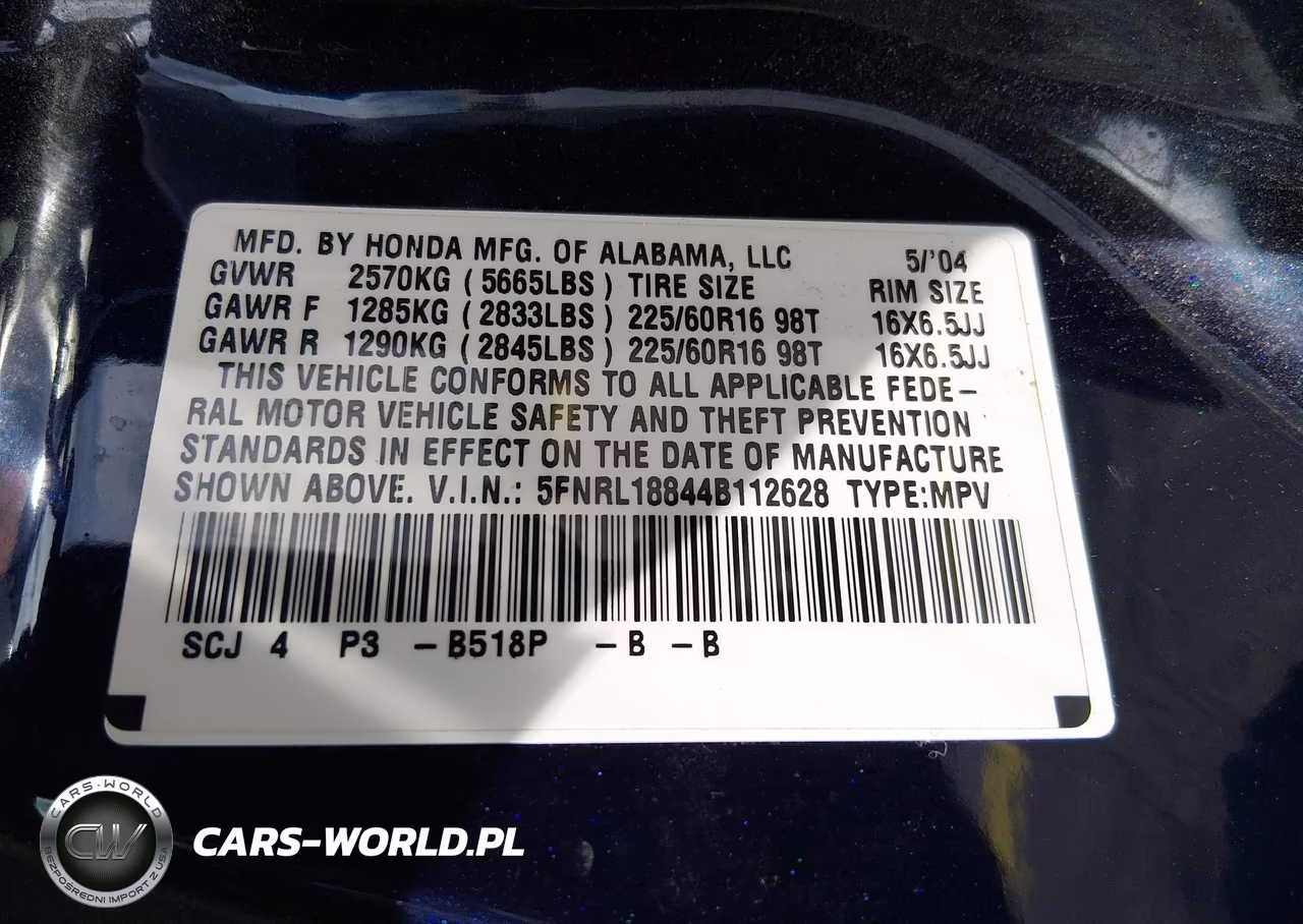 2004 Honda Odyssey Ex VIN:5FNRL18844B112628 - 9