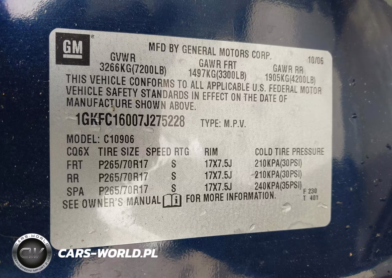 2007 GMC Yukon Xl 1500 Slt VIN:1GKFC16007J275228 - 9