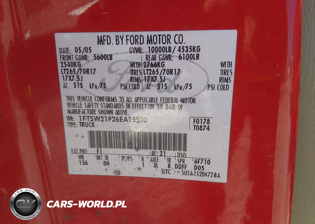 2006 Ford F-250 Lariat-Xl-Xlt VIN:1FTSW21P26EA15500 - 9