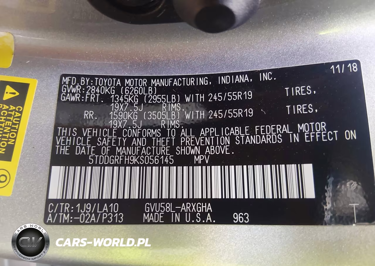 2019 Toyota Highlander Hybrid Limited VIN:5TDDGRFH9KS056145 - 9