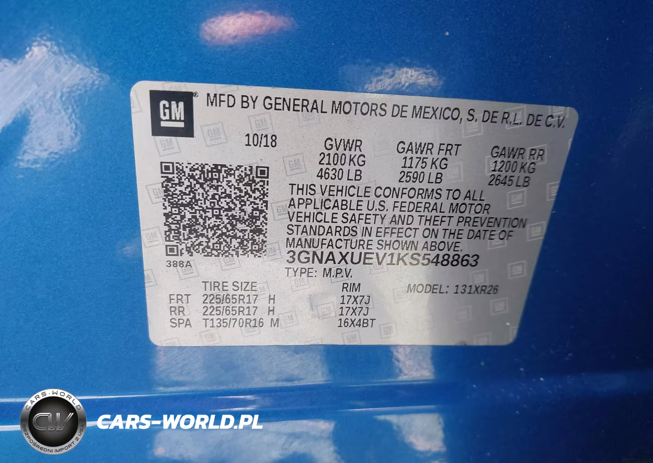 2019 Chevrolet Equinox Lt VIN:3GNAXUEV1KS548863 - 9