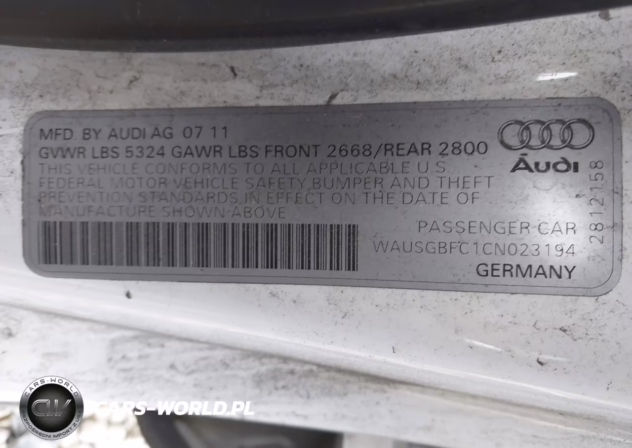 2012 Audi A7 Premium VIN:WAUSGBFC1CN023194 - 9