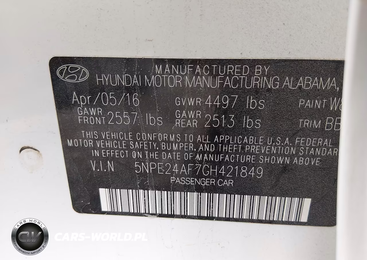 2016 Hyundai Sonata Se VIN:5NPE24AF7GH421849 - 9