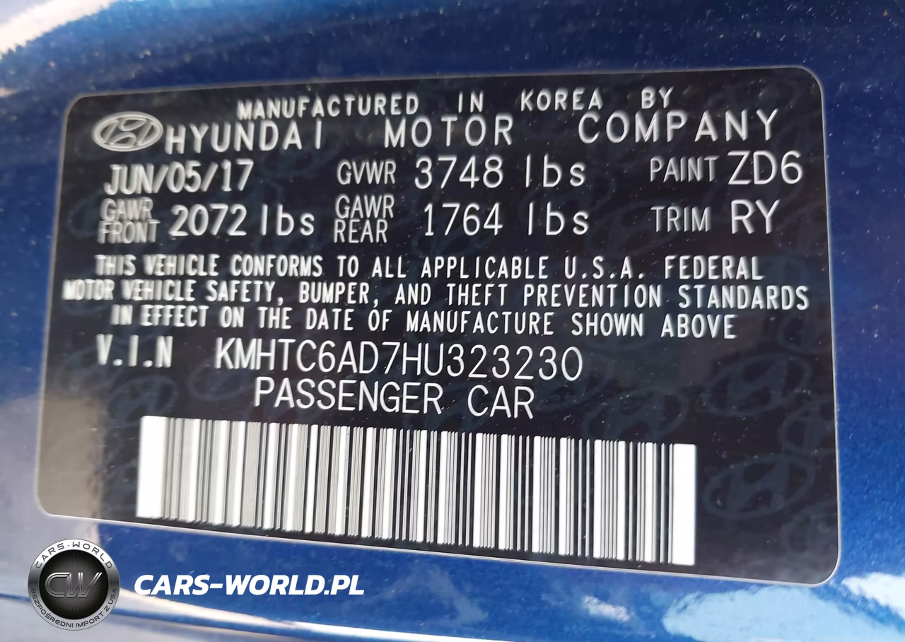 2017 Hyundai Veloster Value Edition VIN:KMHTC6AD7HU323230 - 9