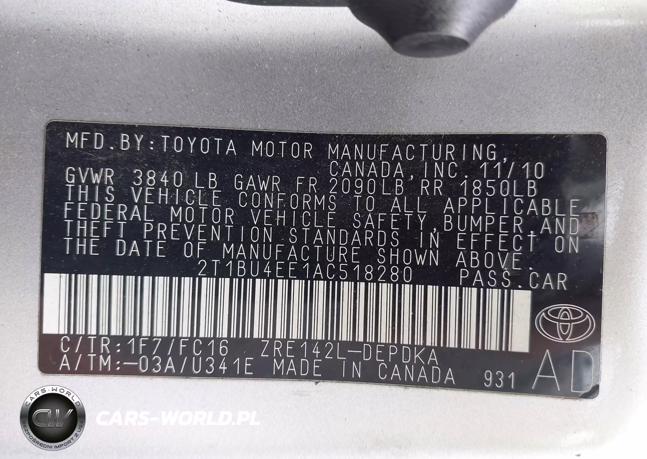 2010 Toyota Corolla Le VIN:2T1BU4EE1AC518280 - 9