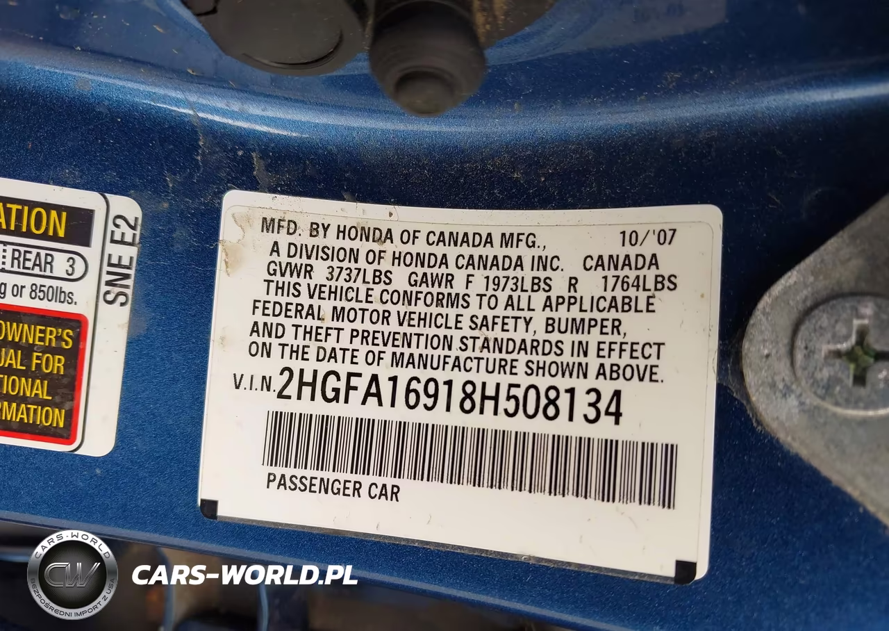 2008 Honda Civic Ex-L VIN:2HGFA16918H508134 - 9