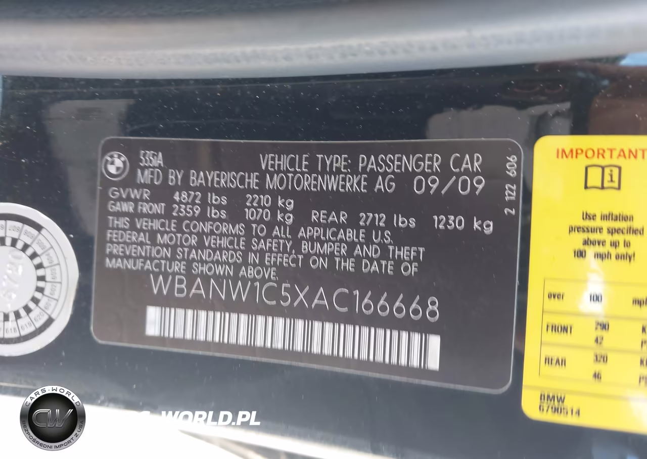 2010 BMW 535I VIN:WBANW1C5XAC166668 - 9