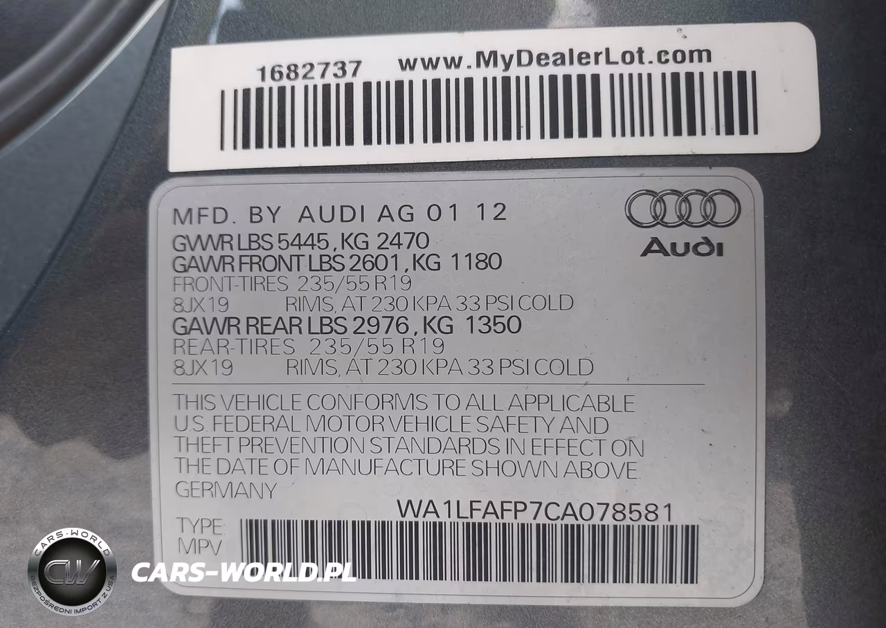 2012 Audi Q5 2.0T Premium VIN:WA1LFAFP7CA078581 - 9