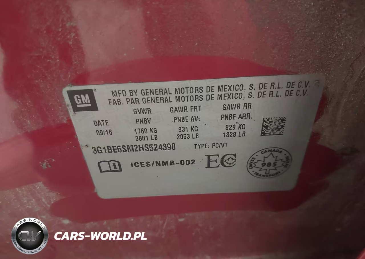 2017 Chevrolet Cruze Lt Auto VIN:3G1BE6SM2HS524390 - 9