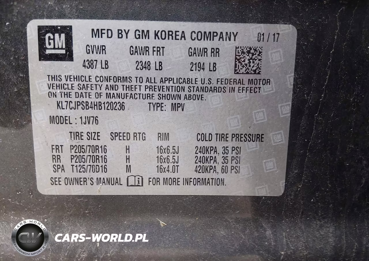 2017 Chevrolet Trax Lt VIN:KL7CJPSB4HB120236 - 9