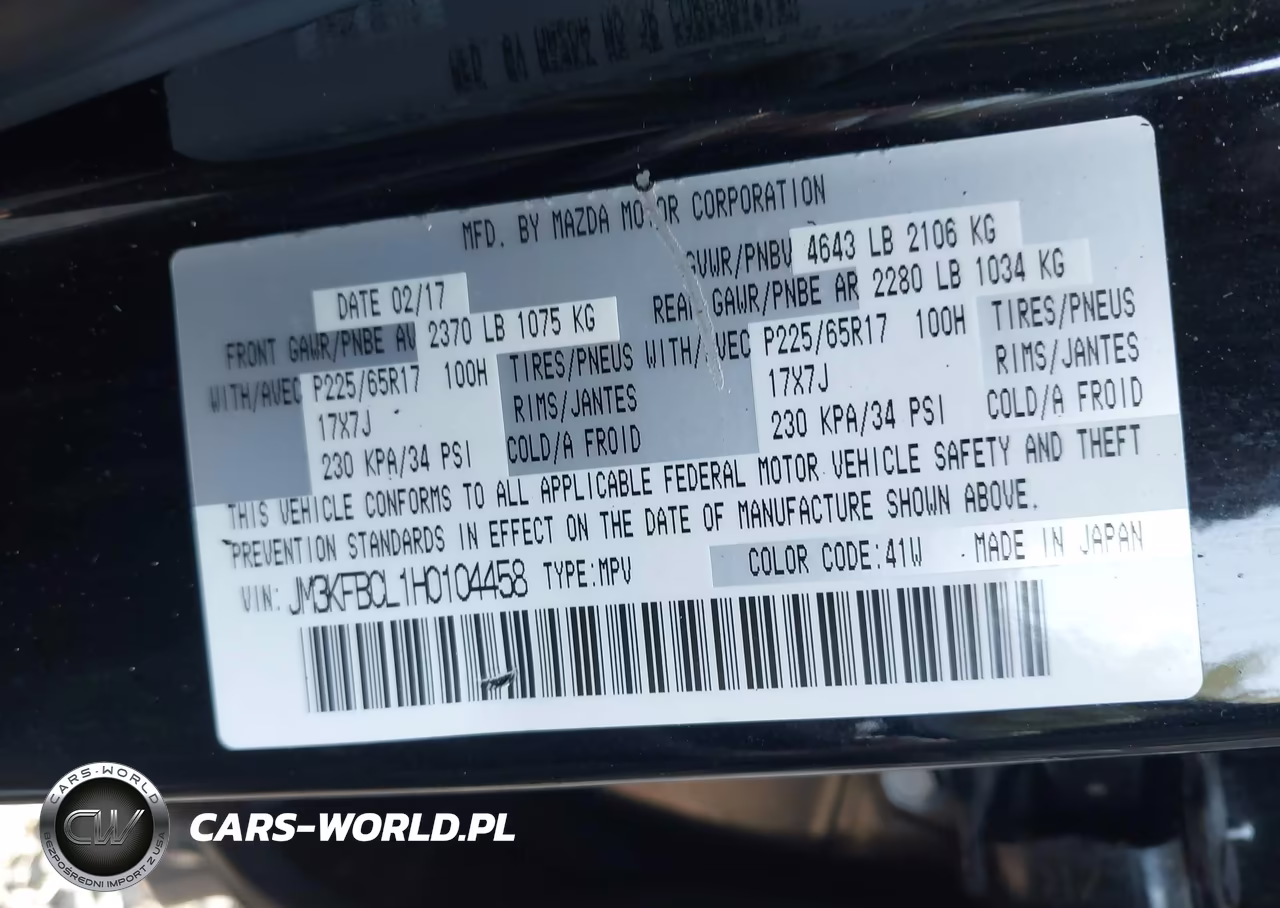 2017 Mazda Cx-5 Touring VIN:JM3KFBCL1H0104458 - 9