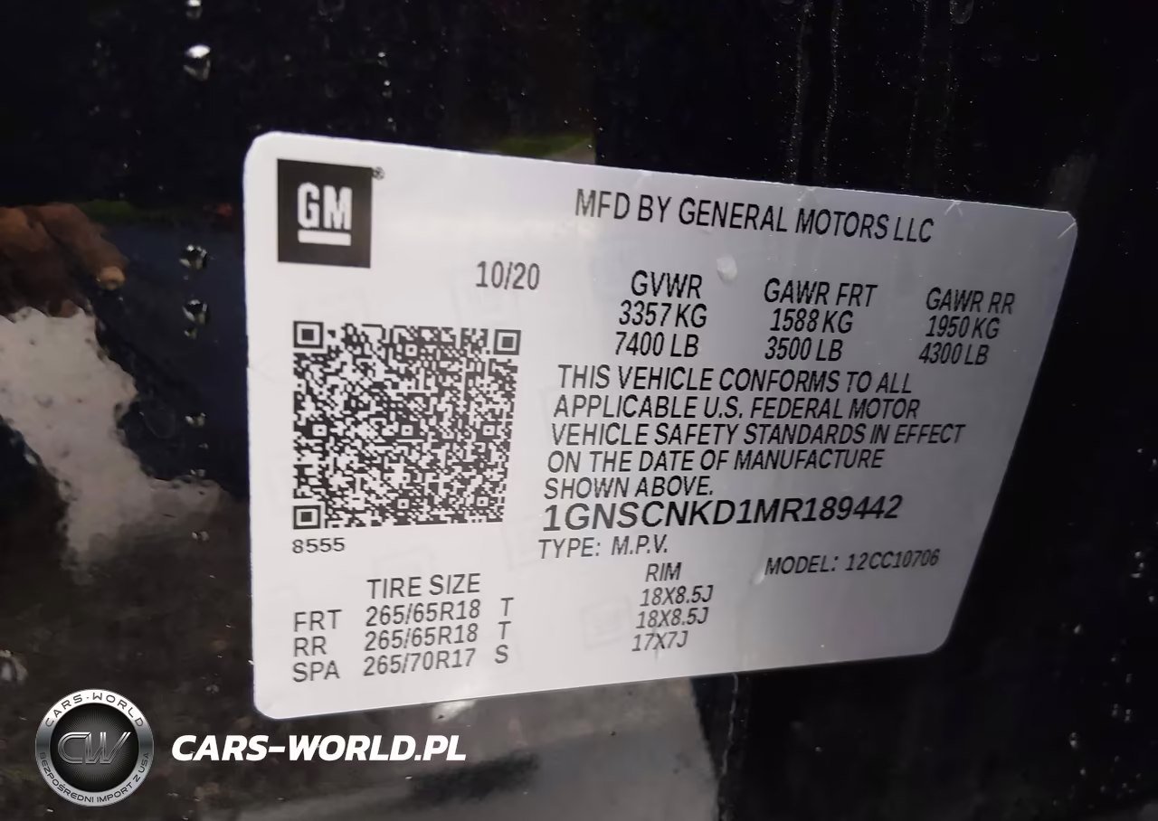 2021 Chevrolet Tahoe Lt VIN:1GNSCNKD1MR189442 - 9