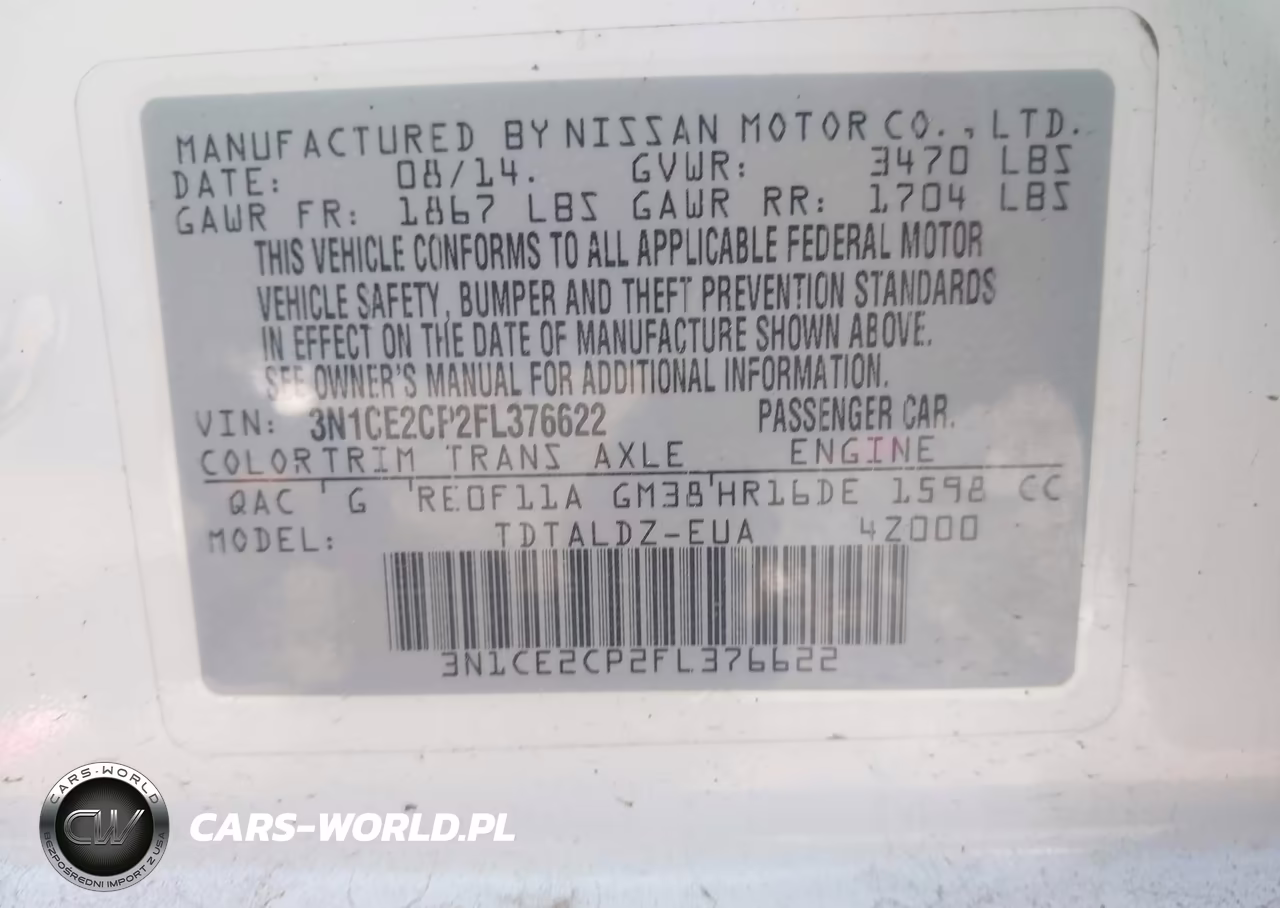 2015 Nissan Versa Note S (Sr)-S Plus-Sl-Sr-Sv VIN:3N1CE2CP2FL376622 - 9
