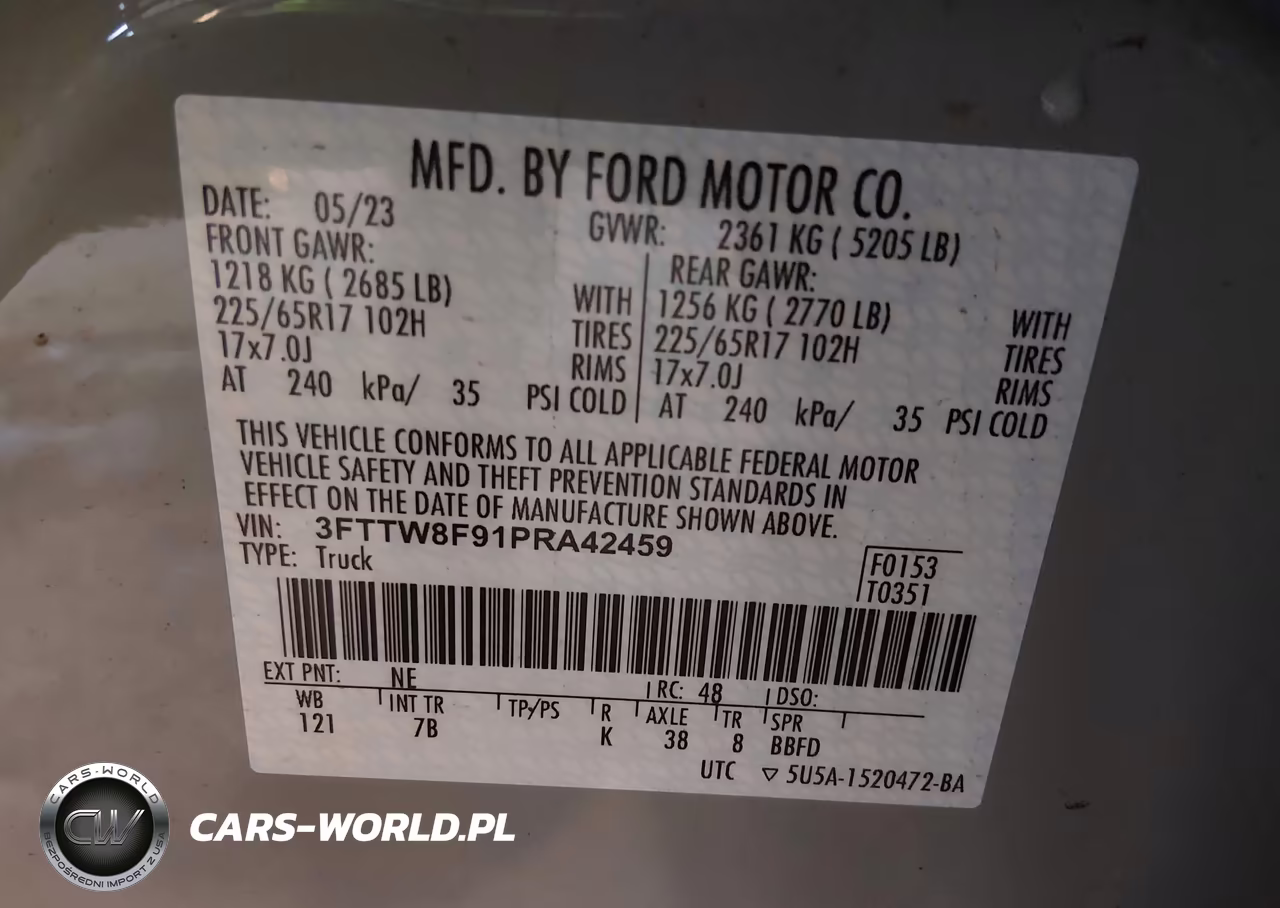 2023 Ford Maverick Xlt VIN:3FTTW8F91PRA42459 - 9