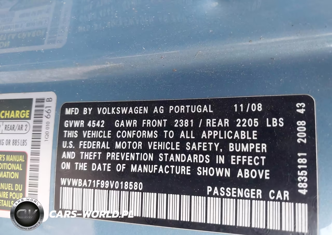 2009 Volkswagen Eos Komfort VIN:WVWBA71F99V018580 - 9