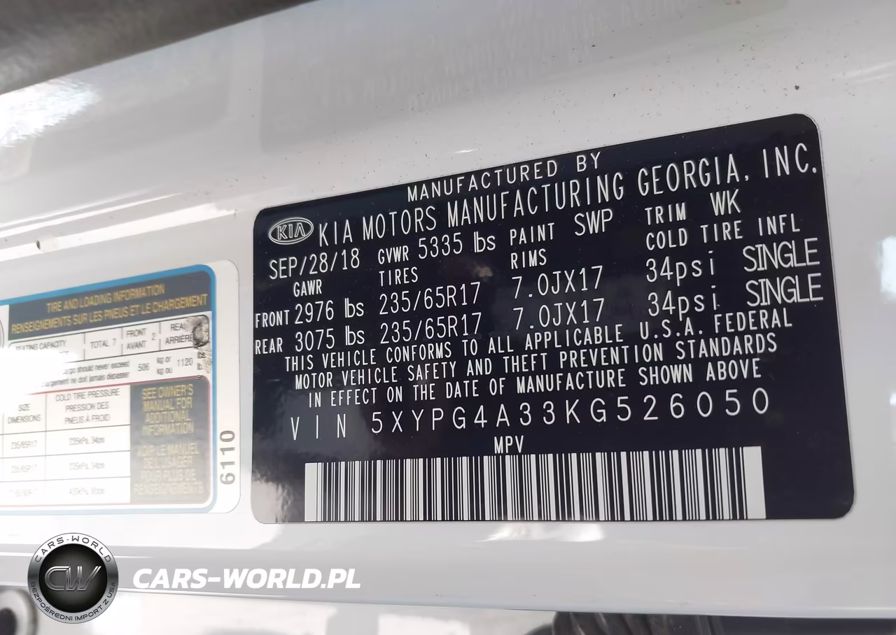 2019 Kia Sorento 2.4L Lx VIN:5XYPG4A33KG526050 - 9