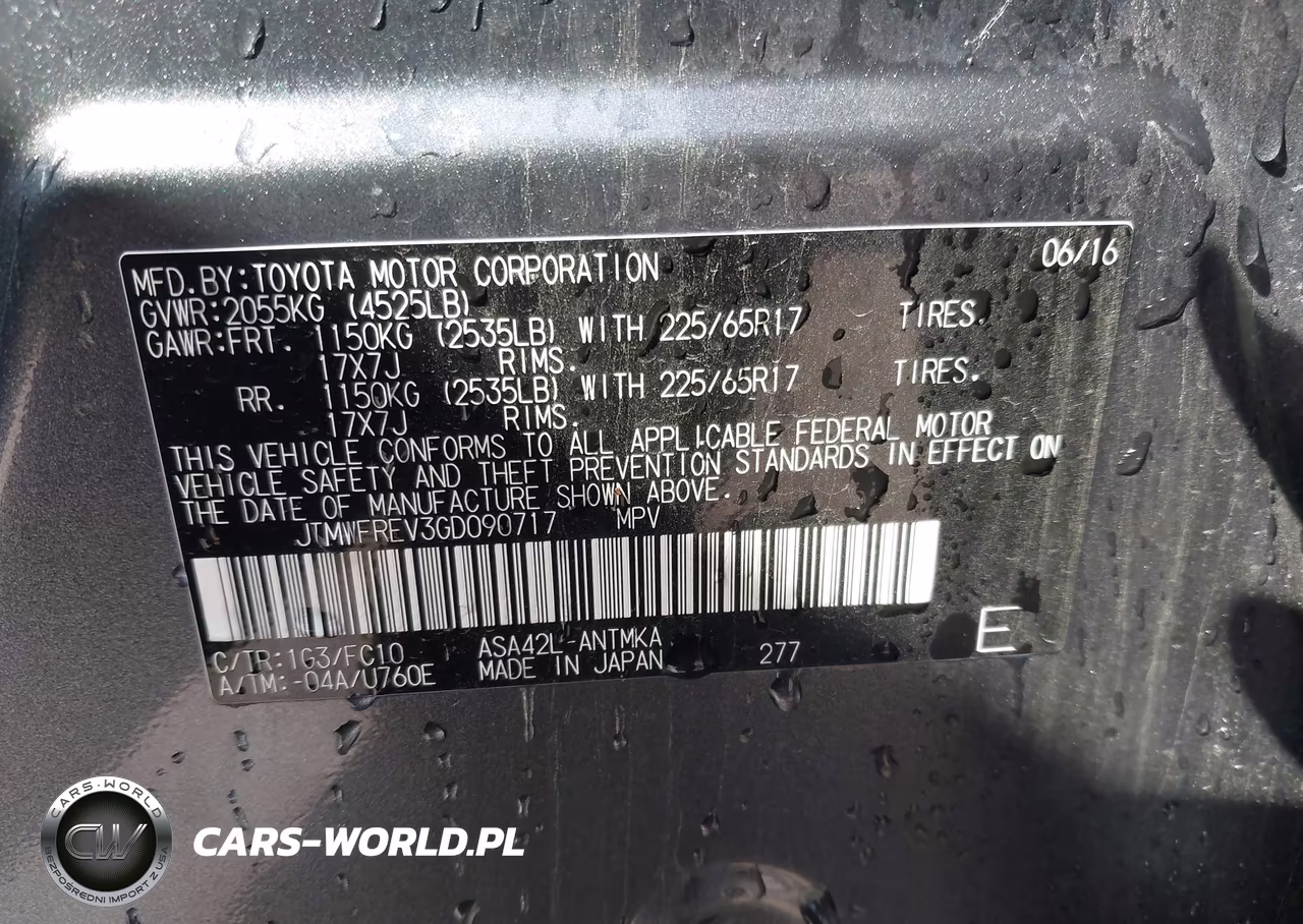 2016 Toyota Rav4 Xle VIN:JTMWFREV3GD090717 - 9