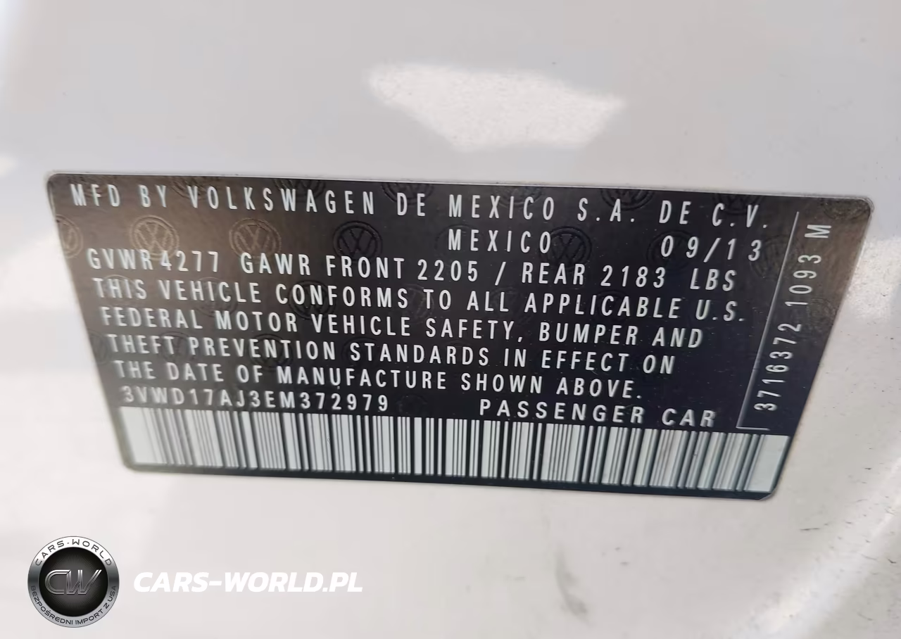 2014 Volkswagen Jetta 1.8T Se VIN:3VWD17AJ3EM372979 - 9