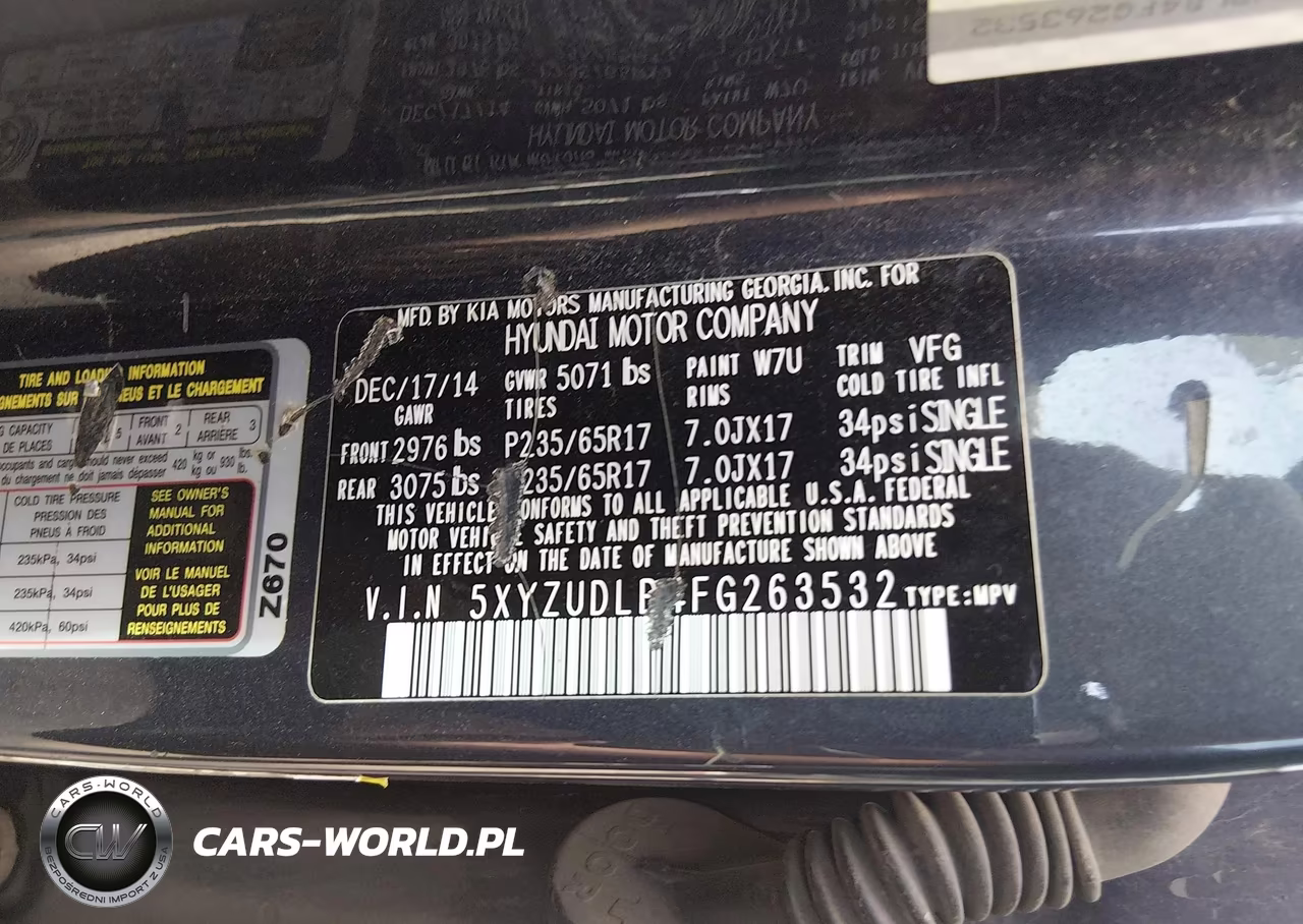 2015 Hyundai Santa Fe Sport 2.4L VIN:5XYZUDLB4FG263532 - 9