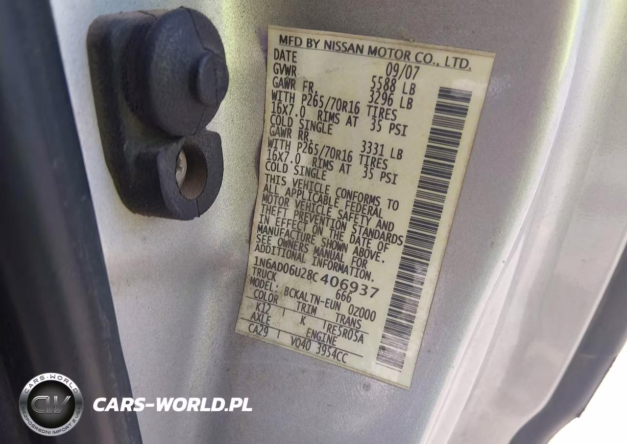 2008 Nissan Frontier Se VIN:1N6AD06U28C406937 - 9