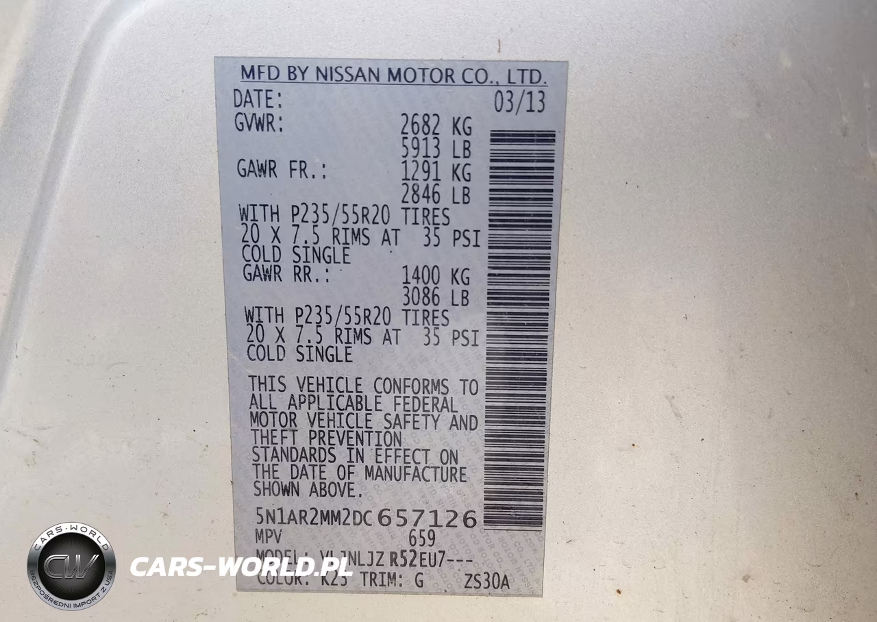 2013 Nissan Pathfinder Platinum VIN:5N1AR2MM2DC657126 - 9