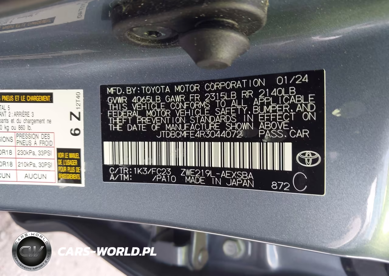 2024 Toyota Corolla Hybrid Se VIN:JTDBCMFE4R3044072 - 9